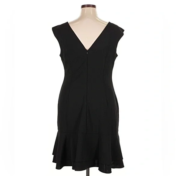 Adrianna Papell Size 18 NWT Black Midi Plus size Dress Cocktail Work Sleeveless - Picture 2 of 8